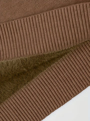 Knitted Sherpa-lined Pullover Sweater Modavivo