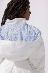 Pearl Peplum Puffer Jacket - White POPFLEX®