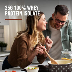 زوجان في المطبخ مع النص Isopure مسحوق بروتين مصل اللبن المعزول منخفض الكربوهيدرات مع فيتامين C والزنك لدعم المناعة، 25 جرام بروتين، وصديق للكيتو - الشوكولاتة الهولندية، 3 أرطال، 41 حصة (1.36 كجم). ويشمل أيضًا بروتين اللبن الخالي من الكمية من SAUDI SHARK.
