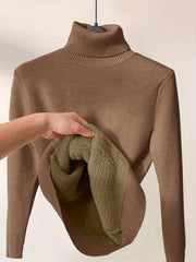 Knitted Sherpa-lined Pullover Sweater Modavivo