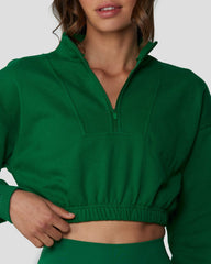 Half-Zip Cropped Jumper | Grounded Crop Shop Boutique