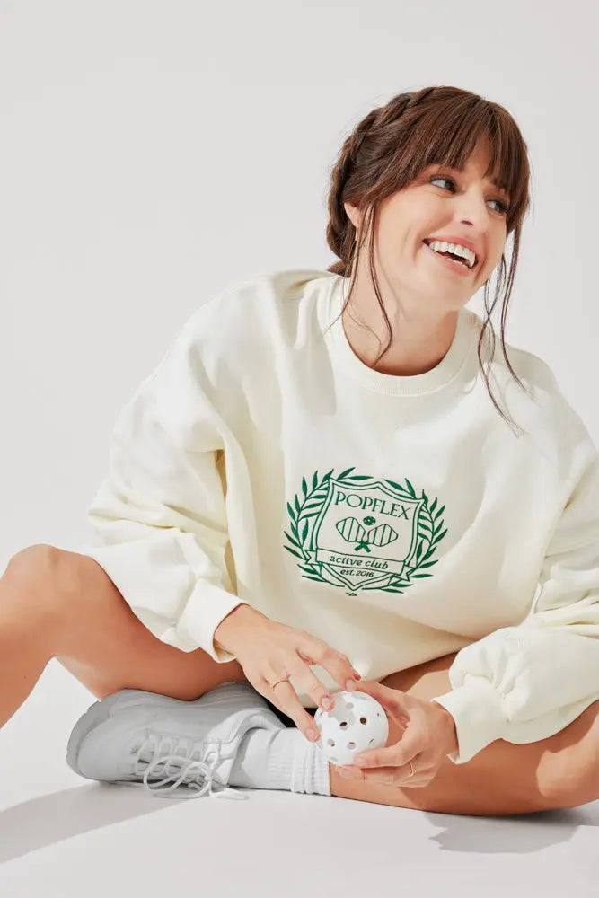 Popflex Active Club Cloud Crew Neck Sweater - Cream POPFLEX®