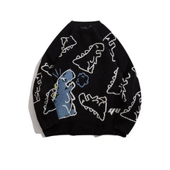 Dinosaur Textured Pullover Sweater Modavivo