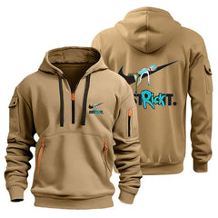 Men's Hoodie Hooded Sweatshirt with Zipper Multi Pocket Pullover Men's Sports and Leisure Jacket