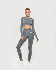 Move Seamless Long Sleeve Crop Top | Grey Marl WOMEN'S BEST