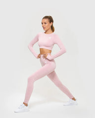 Move Seamless Long Sleeve Crop Top | Light Pink Marl WOMEN'S BEST