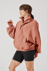 Ooey Gooey Half Zip Sweater - Canyon Clay POPFLEX®