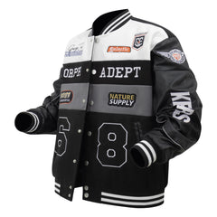 Men's Colorblock Bomber Jacket,Drop Shoulder Design,Casual Long Sleeve,Zipper Pocket,Fall & Winter Fashion Outerwear