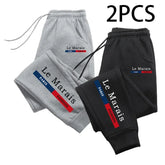 2pcs of 1 Pack Men's Sweatpants Paris Le Marais Print Jogger Pants Fall Winter Home Outdoor Comfort Casual Warm Trousers 2 in 1