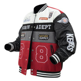 Men's Colorblock Bomber Jacket,Drop Shoulder Design,Casual Long Sleeve,Zipper Pocket,Fall & Winter Fashion Outerwear