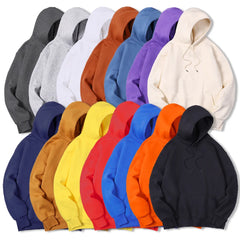 2025 Men's Solid Color Hooded Sweaters Men's Warm Wool Sweater Fashionable Street Clothing Loose Breathable Jersey Brand Hooded