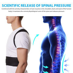 Back Brace Posture Corrector for Women & Men, Adjustable Back Lumbar Support Belt Shoulder Posture Support for Improve Scoliosis