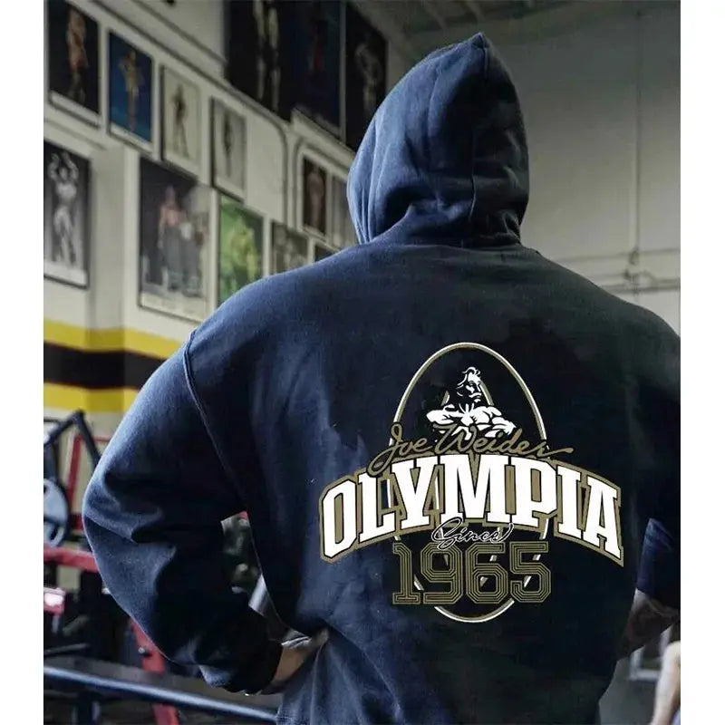 OLYMPIA Autumn and winter New Orsay Commemorative Fitness Hooded Sweatshirt Trend Olympia Casual Running Sports Tops باور أب | Power Up