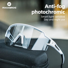 ROCKBROS Photochromic Anit-fog Bicycle Glasses UV400 Sun Protection Bike Sunglasses Sports Run MTB Road Cycling Eyewear Goggles