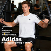 Adidas Men's Short-Sleeved Sports T-Shirt Is Loose and Breathable for Running, Fitness and Training Half-Sleeve Ik7436