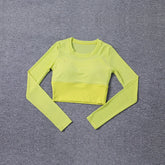 Womens Workout Long Sleeve Yoga Basic Tee Shirt Casual Round Neck Slim Athletic Running Solid T-Shirt Top