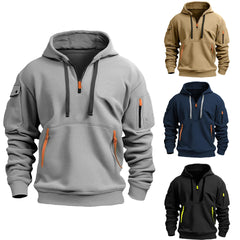 New Multi Pocket Zipper Fleece Hooded Casual Shirt for Men and Women Plus Size Loose Pullover Fashion Sweatshirt top