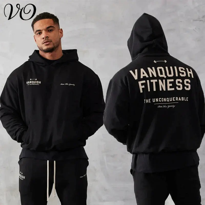Men Oversized Pullover Hoodie Cotton Loose Sportswear Joggers Gym Sports Fitness Running Training Coat Casual Fashion Sweatshirt باور أب | Power Up