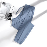 New High Quality Ice Silk Men's Women's Pants Summer Thin Loose Quick Drying Breathable Sports Straight Leg Tie Casual Pants