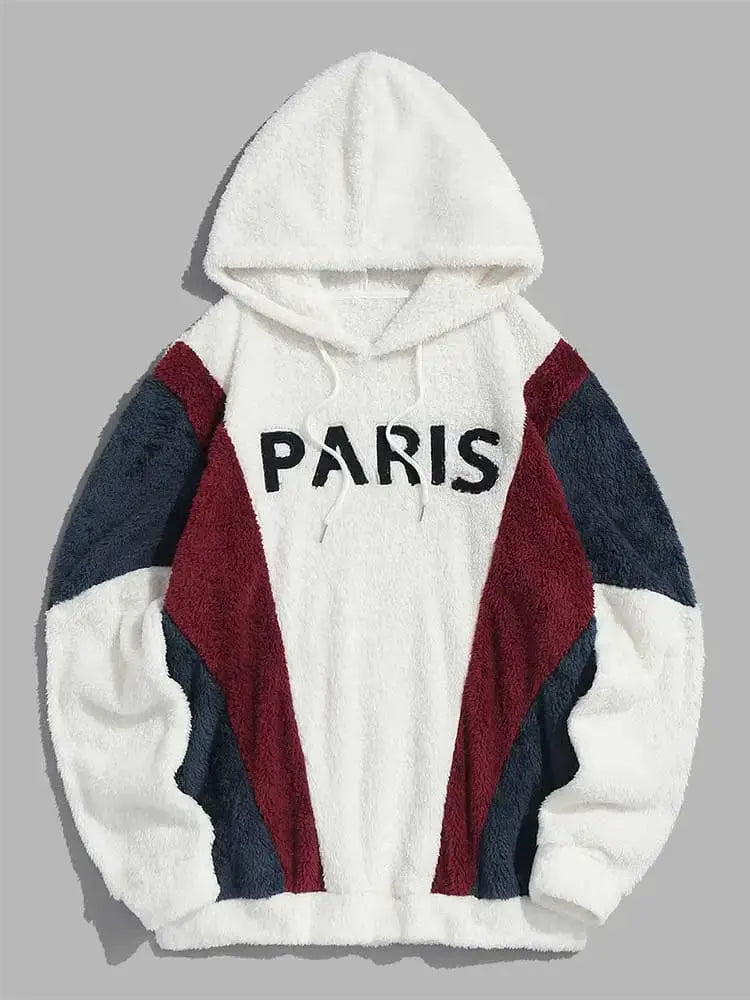 Paris Color-Blocked Fleece Hoodie Modavivo