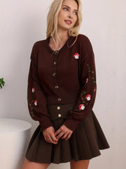 Pinnacle Mushroom Embroidered Cardigan Modavivo