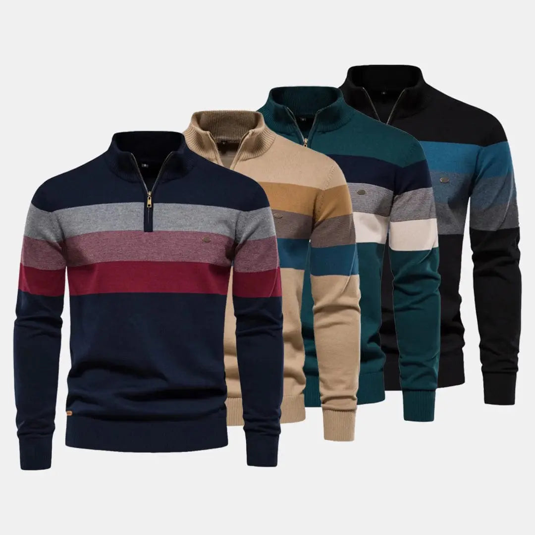 Èssenziale Cotton Quarter Zip Sweater Modavivo