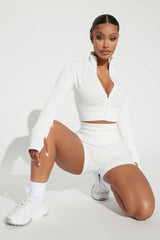 Effortless Ribbed Jacket - White Fashion Nova