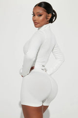 Effortless Ribbed Jacket - White Fashion Nova