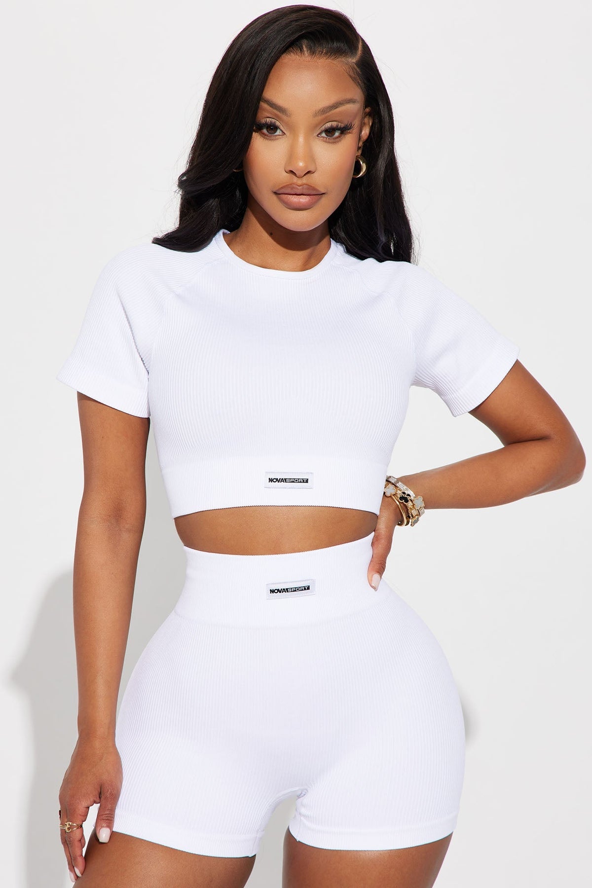 Effortless Evelyn Ribbed Seamless Top - White Fashion Nova