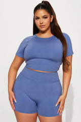 Break A Sweat Active Top - Slate Blue Fashion Nova