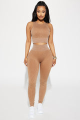 Alexa Washed Active Top - Brown Fashion Nova