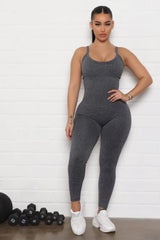 Vital Goddess Active Jumpsuit In Infinity Seamless - Black Fashion Nova