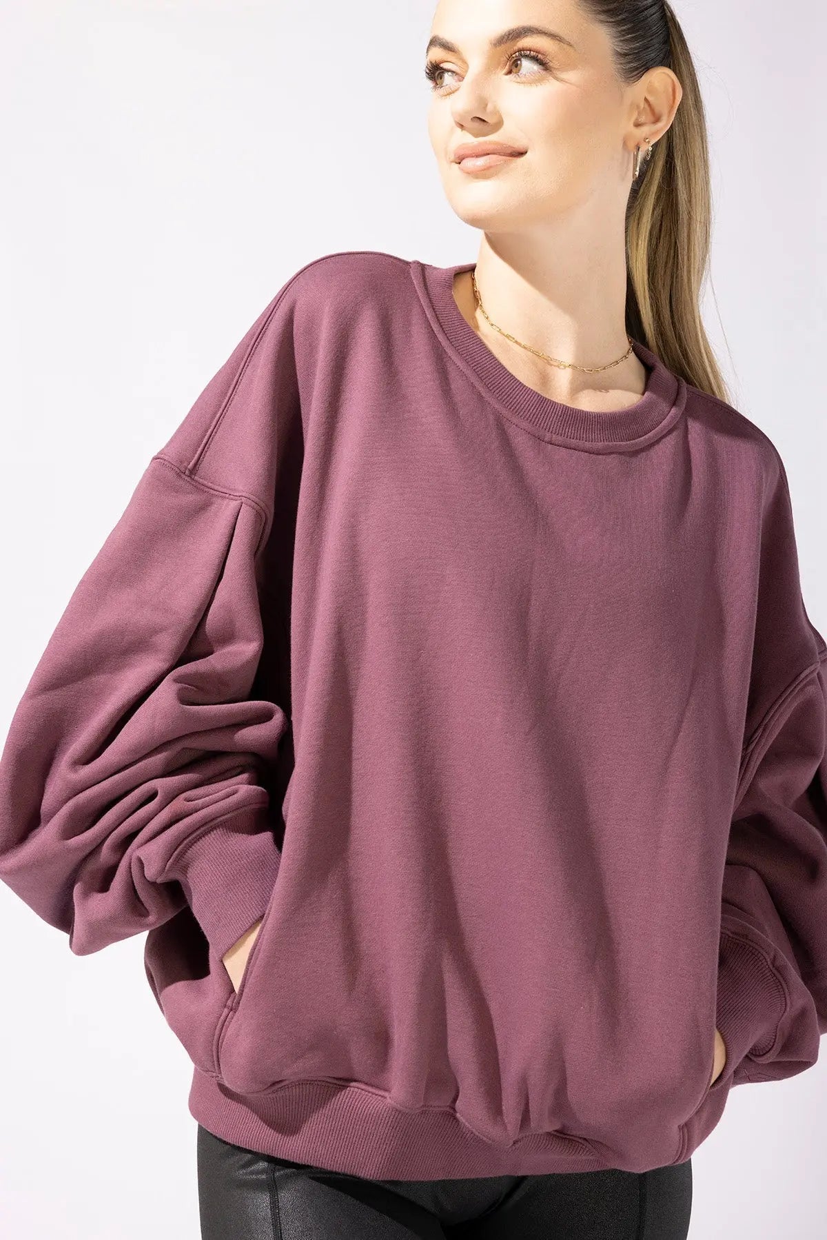 Brunch Sweater - Merlot POPFLEX®