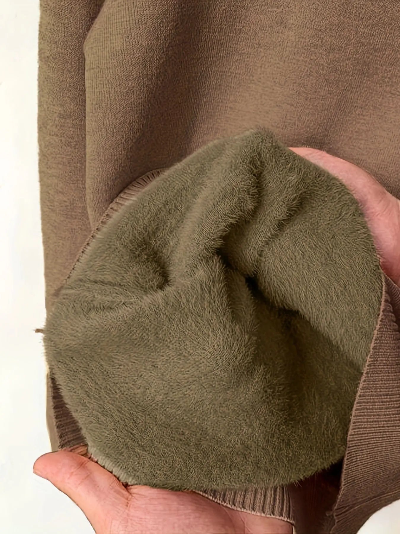 Knitted Sherpa-lined Pullover Sweater Modavivo