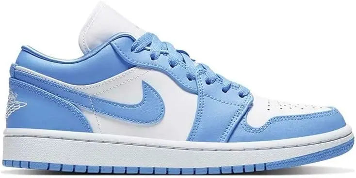 حذاء رياضي SAUDI SHARK Nike Air Jordan 1 Low أزرق وبيضاء.