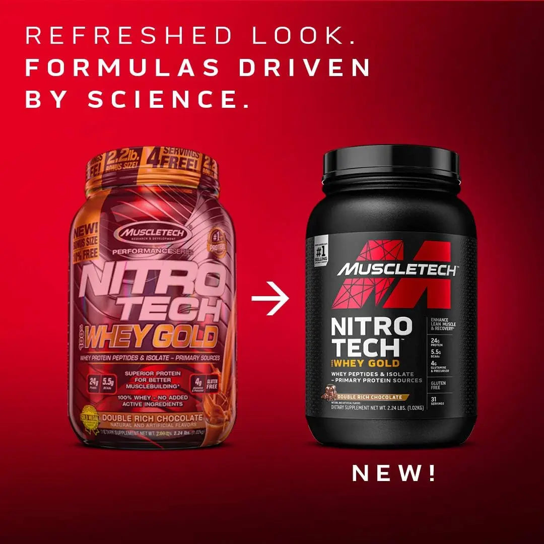 Muscletech Nitro Tech Whey Gold Strawberry Supplement (999g/ 2.20lbs) SAUDI SHARK