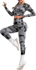 QIUNI Women Yoga Sets Tie Dye saudishark