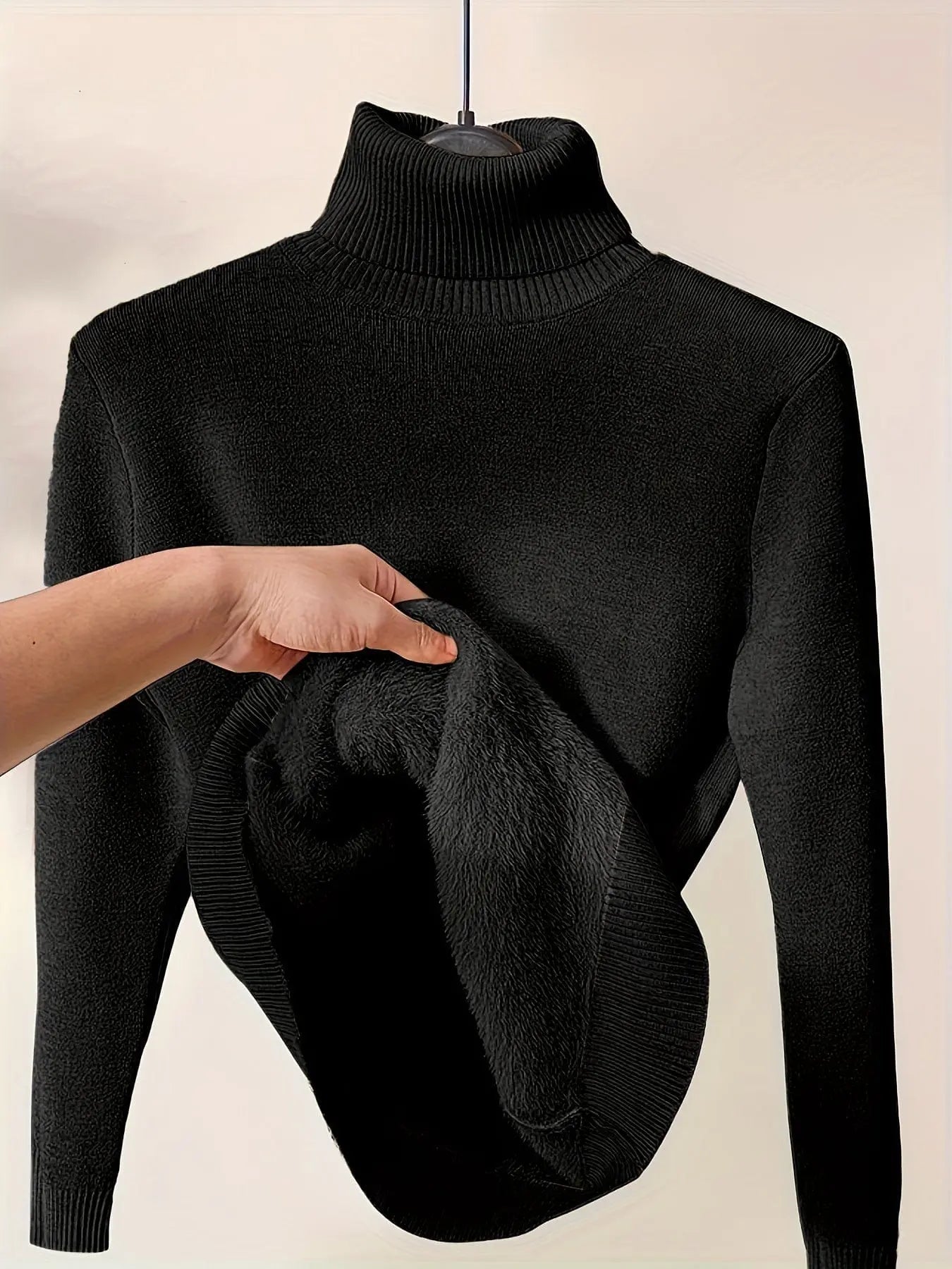 Knitted Sherpa-lined Pullover Sweater Modavivo