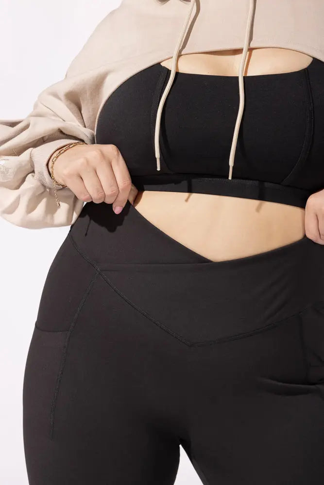 Crisscross Hourglass® Bell Bottom with Pockets (Soft Touch) - Black POPFLEX