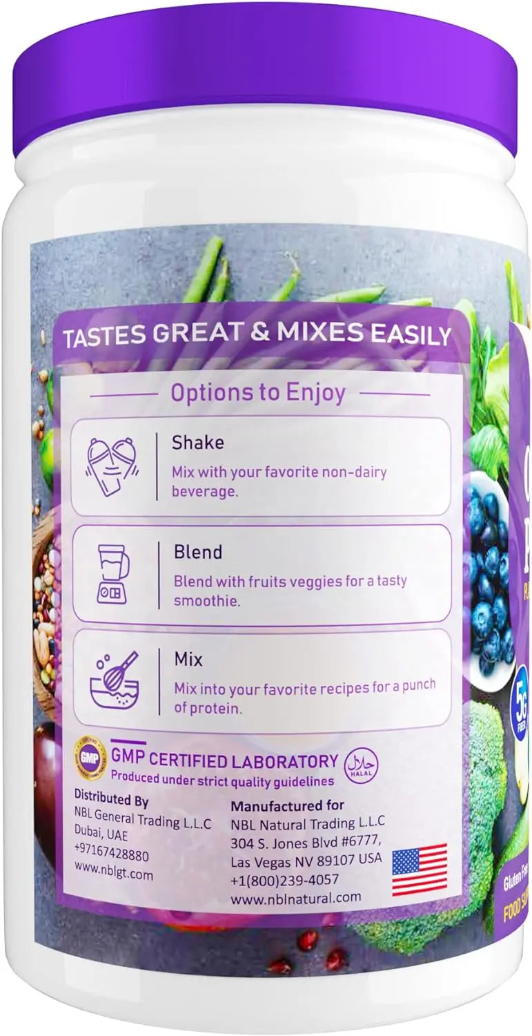 NBL NATURAL Plant Based Organic Protein Powder, Vegan Protein Powder for Men & Women, 22G Protein Per Serving, Non-Dairy, Gluten Free, Lactose Free, No Sugar Added, French Vanilla, 2.2 lb, 25 Servings SAUDI SHARK | براند سعودي