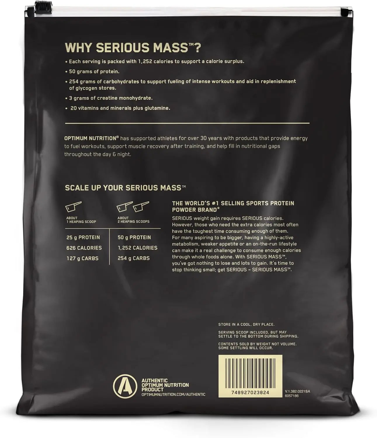 لماذا التغذية المثلى (ON) Serious Mass؟ يحتوي على كمية محدودة من الوزن.