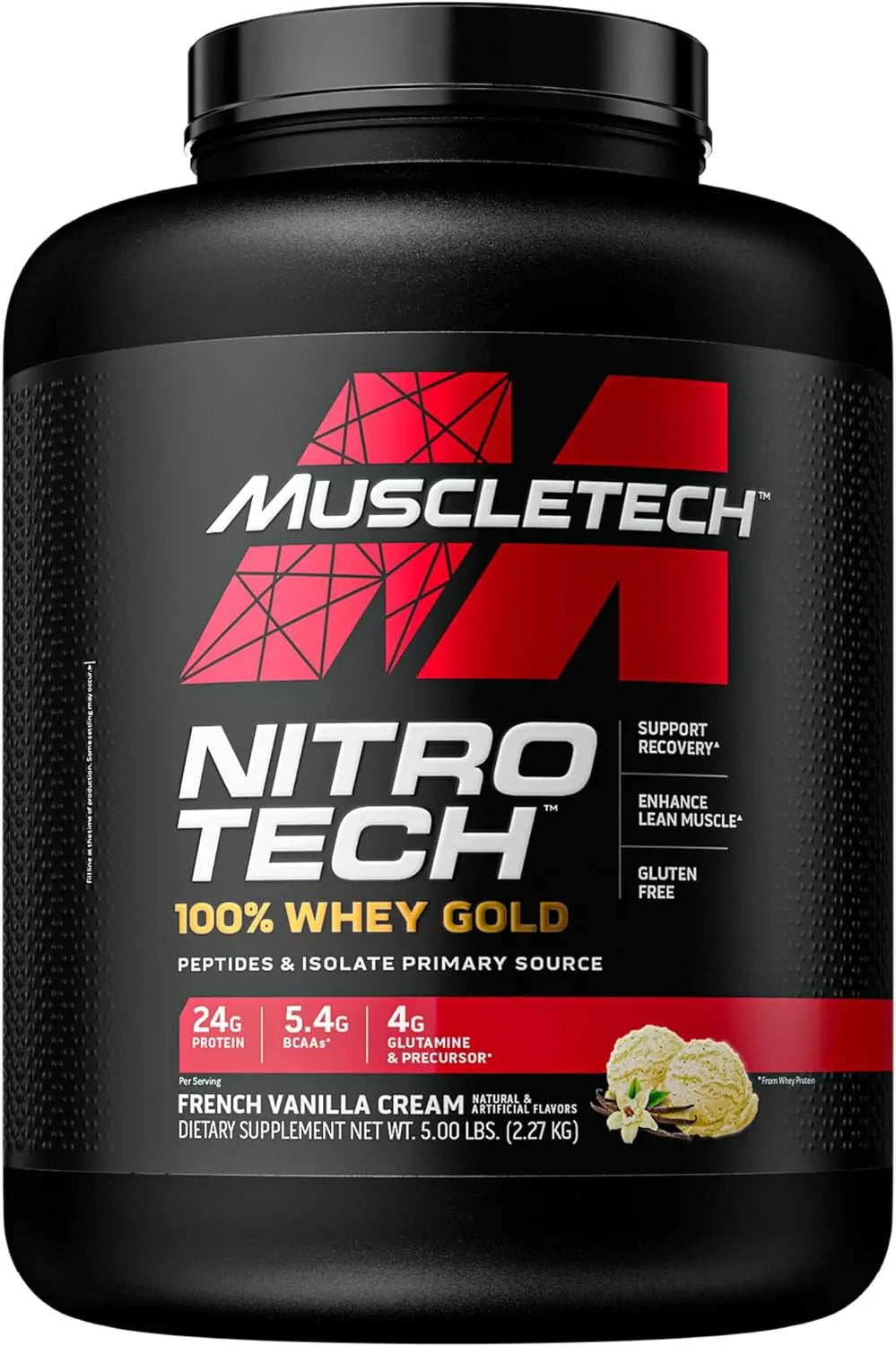 Muscletech Nitro Tech Whey Gold Strawberry Supplement (999g/ 2.20lbs) SAUDI SHARK