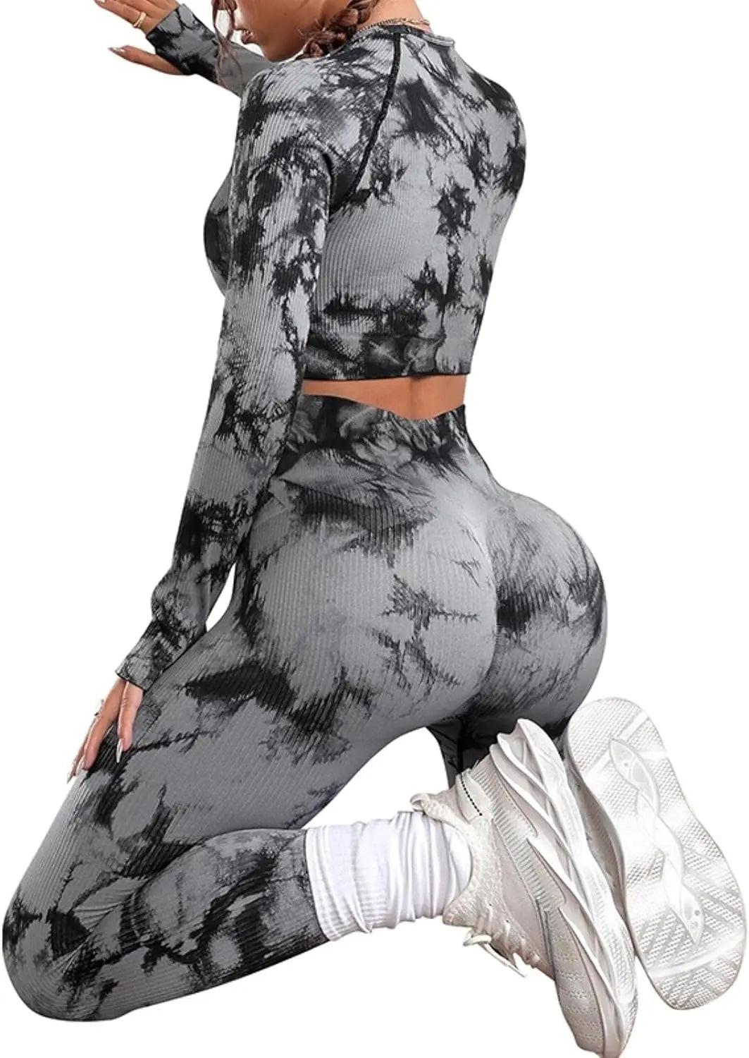 QIUNI Women Yoga Sets Tie Dye saudishark