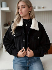 Ella Collection: Corduroy Jacket with Faux Shearling 523e71-4