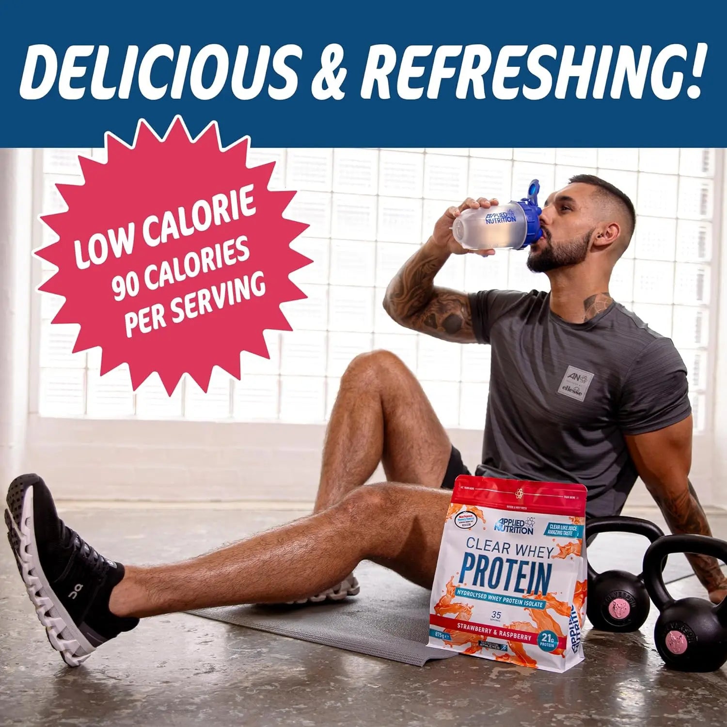 Applied Nutrition Clear Whey Isolate - Whey Protein Isolate, Refreshing High Protein Powder, Fruit Juice Style Flavours (Watermelon) (875g - 35 Servings) SAUDI SHARK