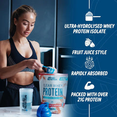 Applied Nutrition Clear Whey Isolate - Whey Protein Isolate, Refreshing High Protein Powder, Fruit Juice Style Flavours (Watermelon) (875g - 35 Servings) SAUDI SHARK