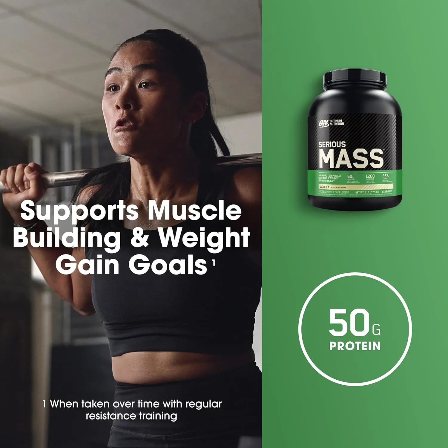 Optimum Nutrition (ON) Serious Mass High Protein and High Calorie Gainer Powder - 6 lbs (Chocolate) with Vitamins and Minerals SAUDI SHARK