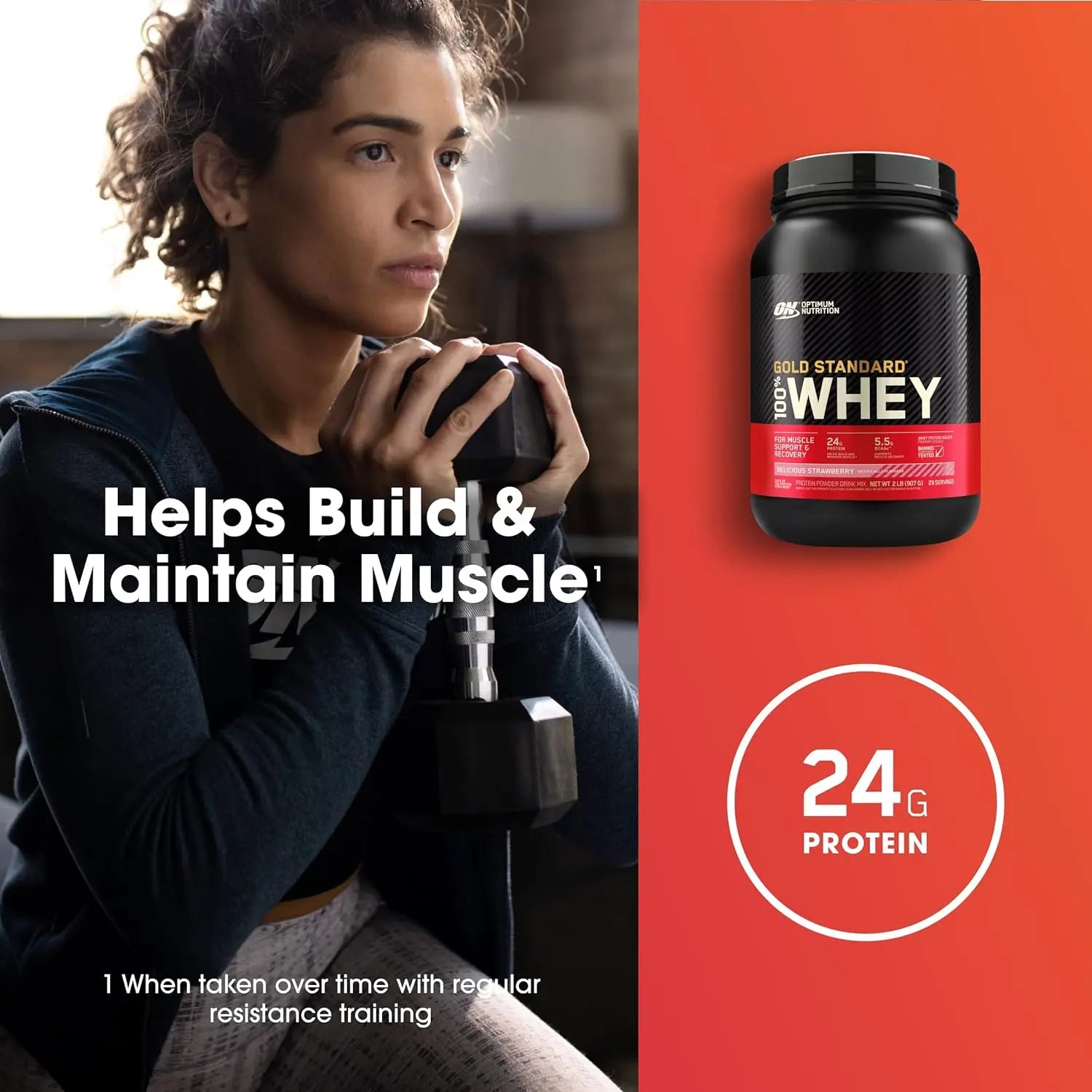 Optimum Nutrition Gold Standard 100% Whey Protein Isolate Powder, Delicious Strawberry, 2 Lbs, 29 Servings SAUDI SHARK