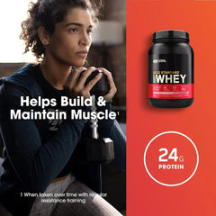 Optimum Nutrition Gold Standard 100% Whey Protein Isolate Powder, Delicious Strawberry, 2 Lbs, 29 Servings SAUDI SHARK