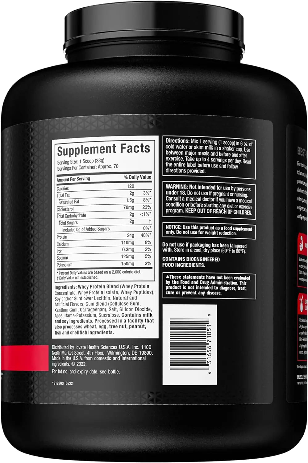 Muscletech Nitro Tech Whey Gold Strawberry Supplement (999g/ 2.20lbs) SAUDI SHARK